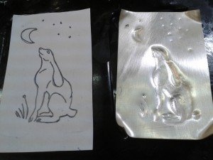 Work in progress - silver moongazing hare