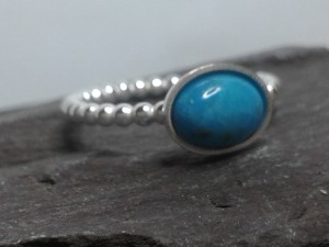Turquoise Silver Skinny Ring