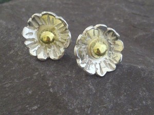 My Mum's earrings made using the reclaimed gold