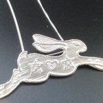Magick Etched Silver Hare Pendant