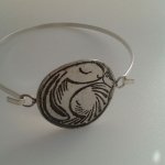 Snoozy Silver Hare  Open Bangle