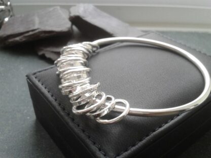 Sterling Silver Bangle with Silver Rings