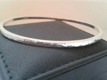 Hammered Silver Bangle