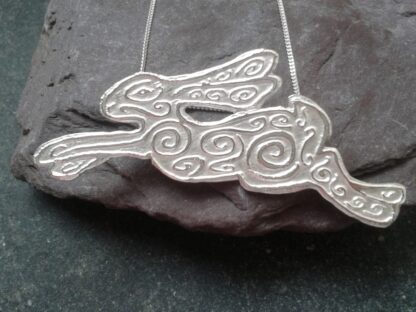 Etched Silver Hare Pendant