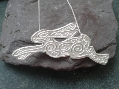 Etched Silver Hare Pendant