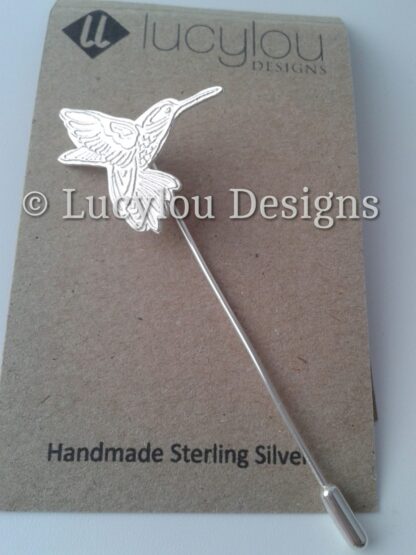 silver hummingbird brooch pin