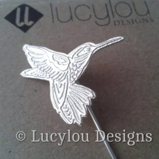 silver hummingbird brooch pin