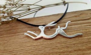 Eirian - Leaping Silver Hare Pendant. Handmade Silver Pendant by Lucylou Designs
