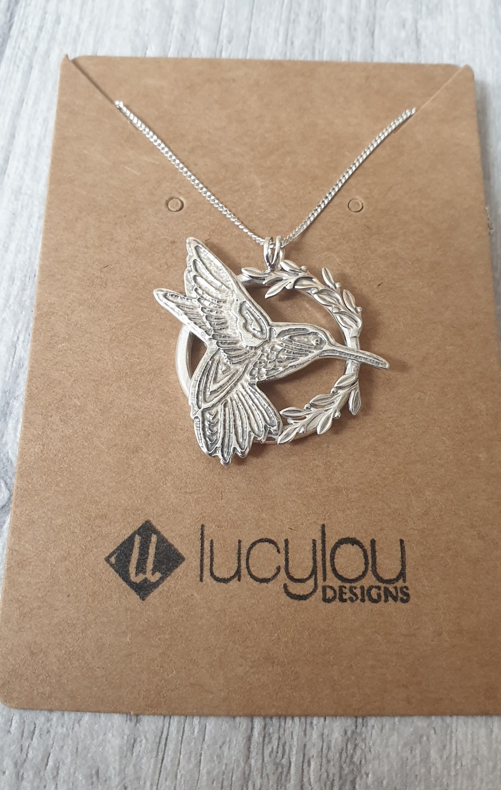 Silver discount hummingbird necklace