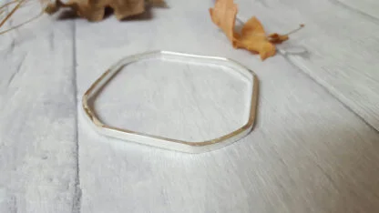 Rounded Square Silver Bangle