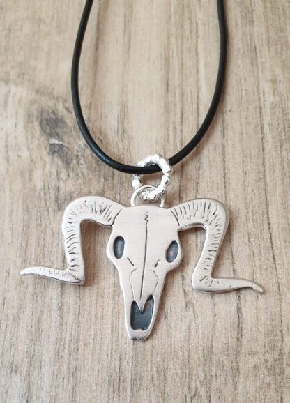 Aries Silver Skull Pendant