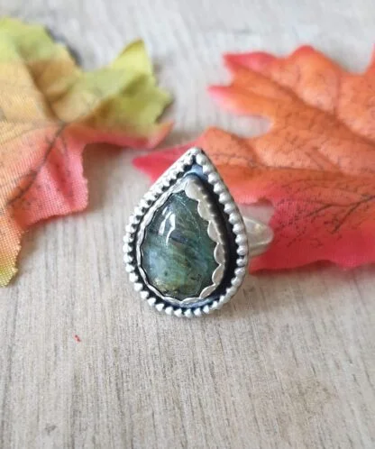 Green Labradorite Ring