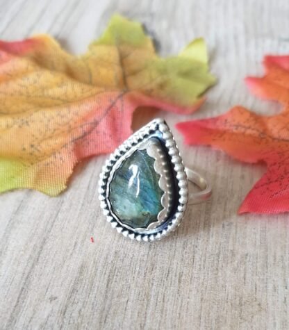 Green Labradorite Ring