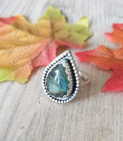 Green Labradorite Ring