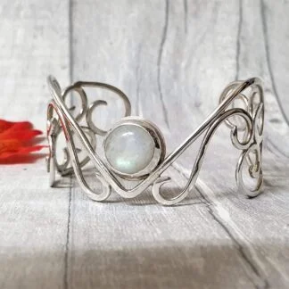 Moonstone filigree cuff