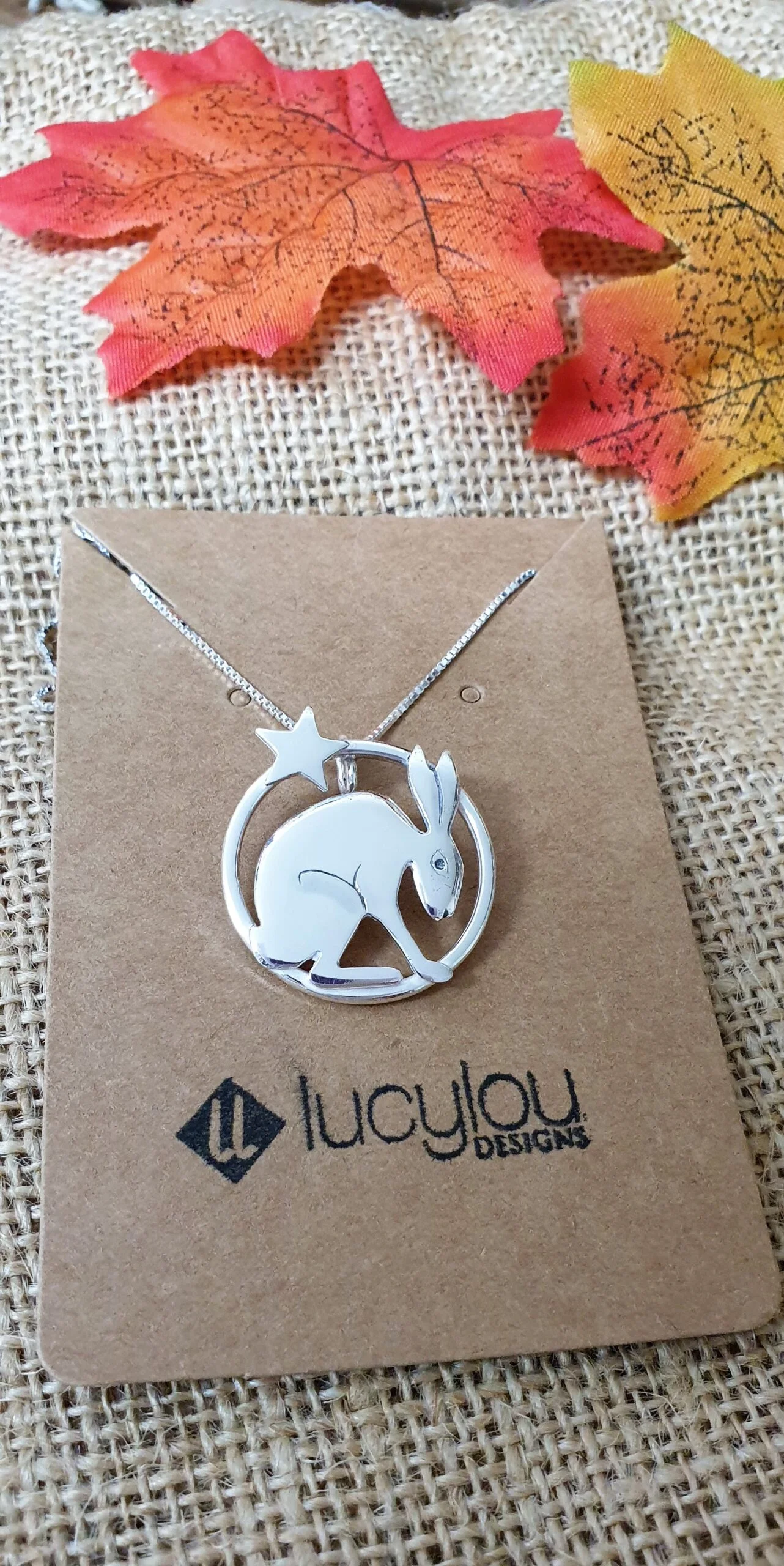 Pensive Hare Silver Pendant