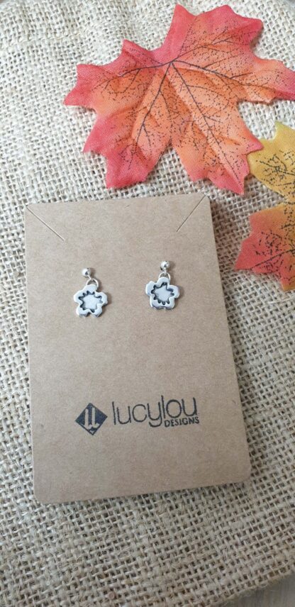 Silver Hibiscus earrings