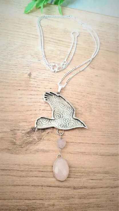Rook Pendant with Rose Quartz