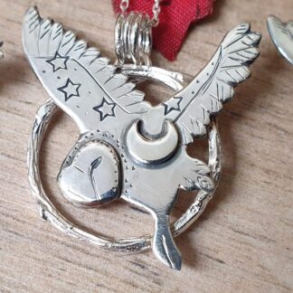 Handmade Silver Owl Jewellery: Seren Pendant Version 2